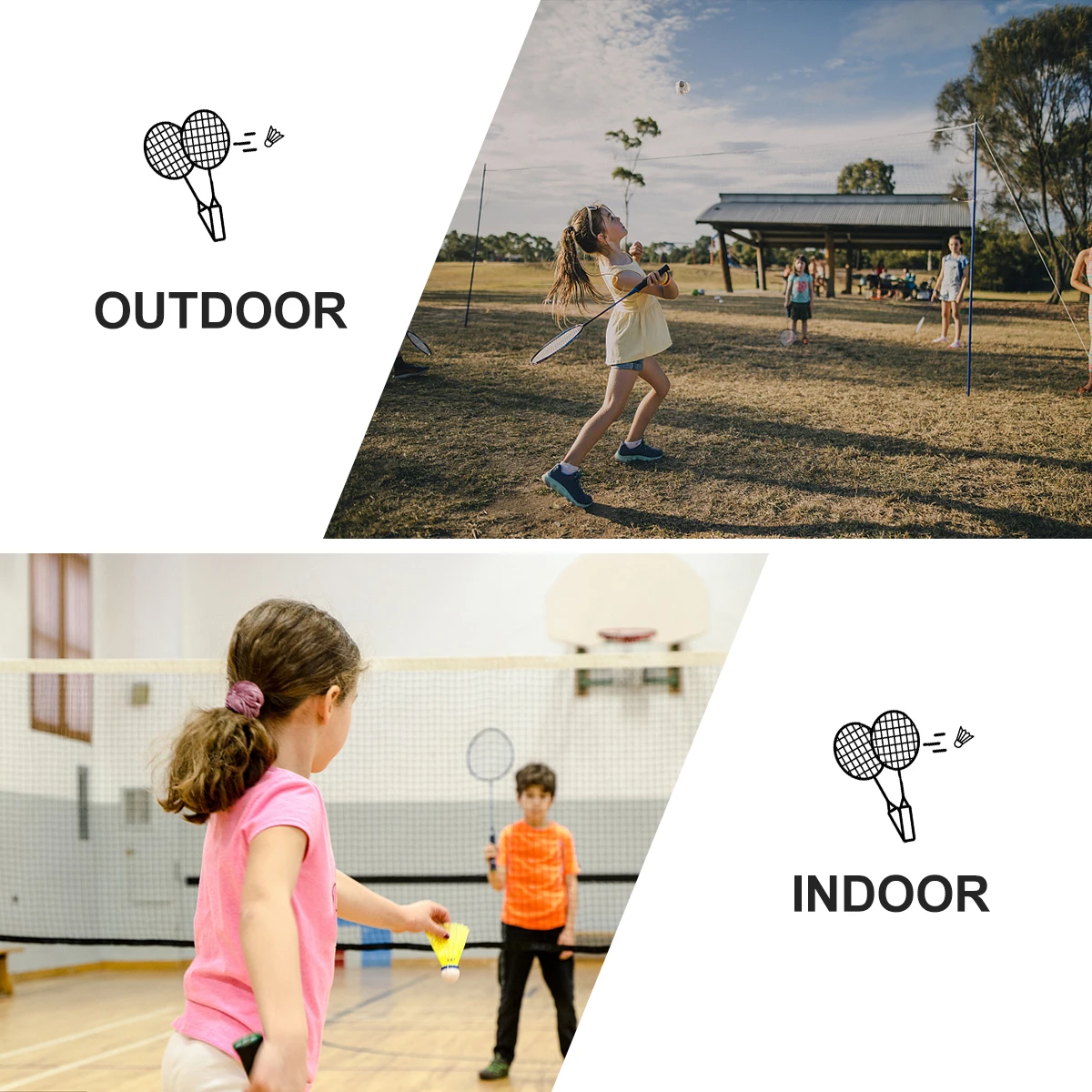 

2pcs 1 Set Light Weight Sports Gadget Portable Badminton Racket Durable Leisure Toys Funny Badminton Plaything with Balls for