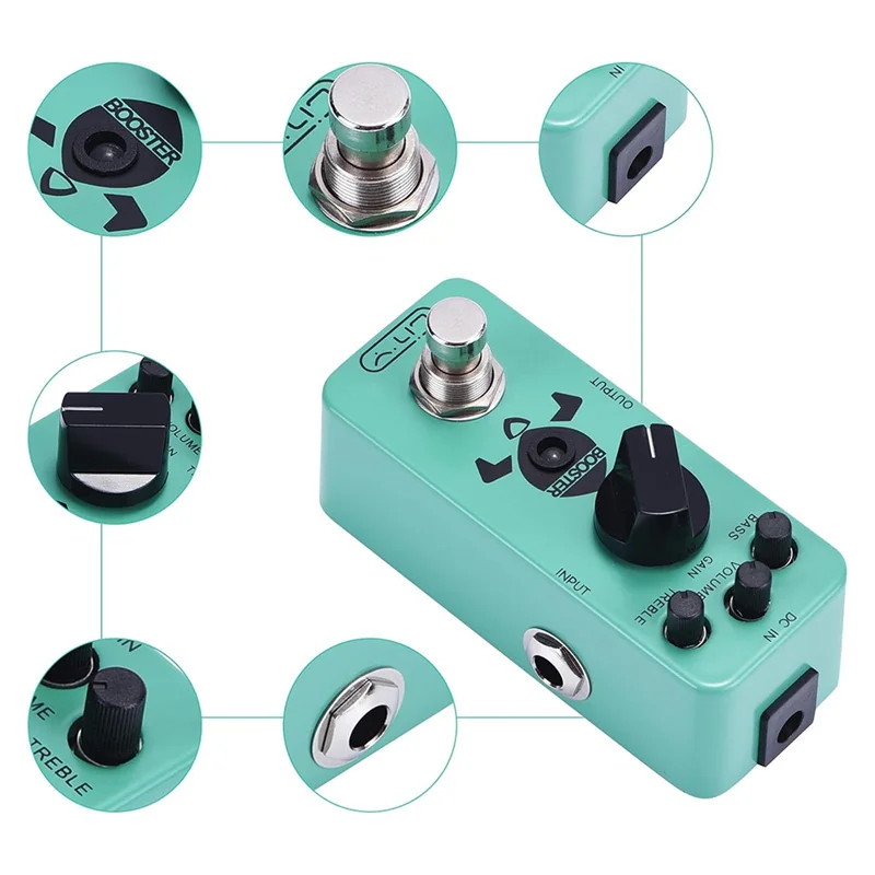 

Y67A-Btuty Guitar Pedal Mini Booster Effects Pedal Electric Guitar Effect True Bypass DC 9V 6.35Mm Input/Output Interface