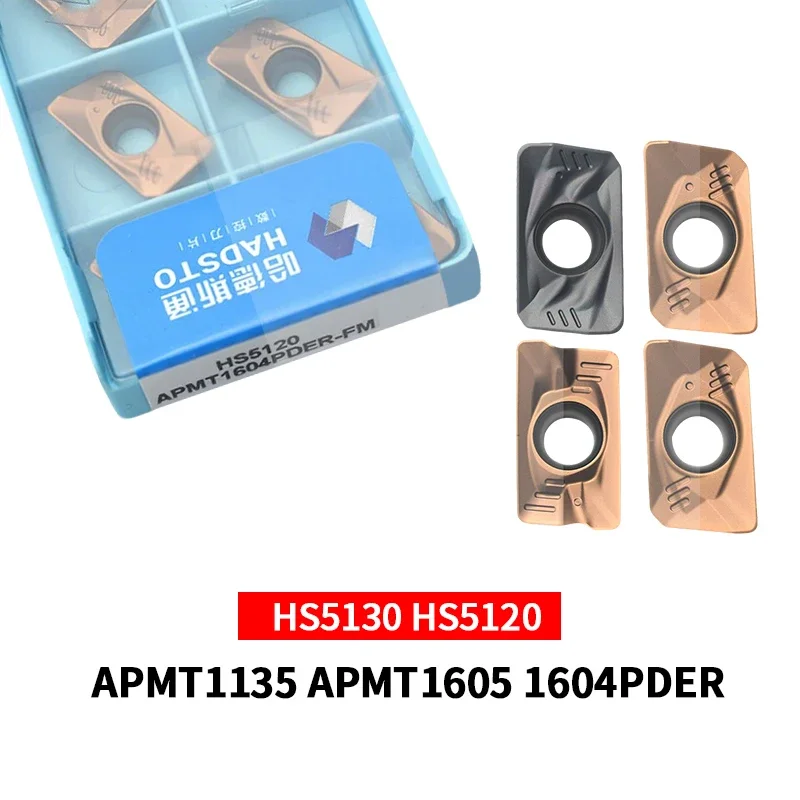 10pcs HADSTO Original Carbide Inserts APMT1135PDER APMT1604PDER APMT1605PDER HS5120 HS5130 HS530 CNC Milling Blades Cutting Tool