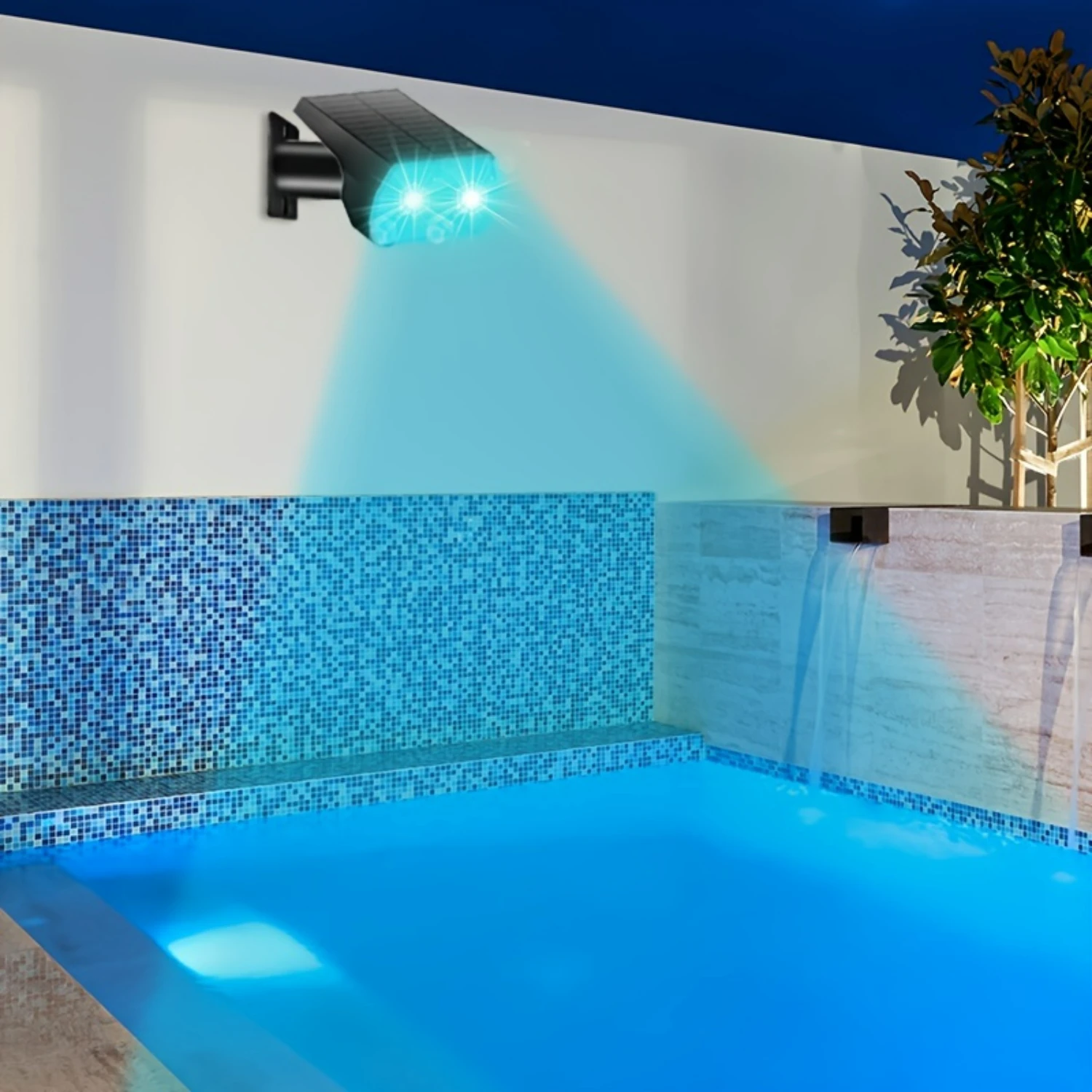 قطعتان من مصابيح الطاقة الشمسية اللامعة والمقاومة للماء للاستخدام في الهواء الطلق، من الغسق إلى الفجر مع 10 مصابيح LED، مثالية للتزيين الخارجي، P