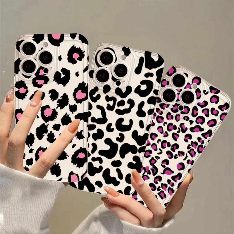 Leopardenmuster-Handyhülle für Infinix Tecno Spark 30C 20C 10C 10 20 Pro GT 20 Pro Camon 20 30 40 Pro Pova 2 3 4 5 6 Klare Abdeckung