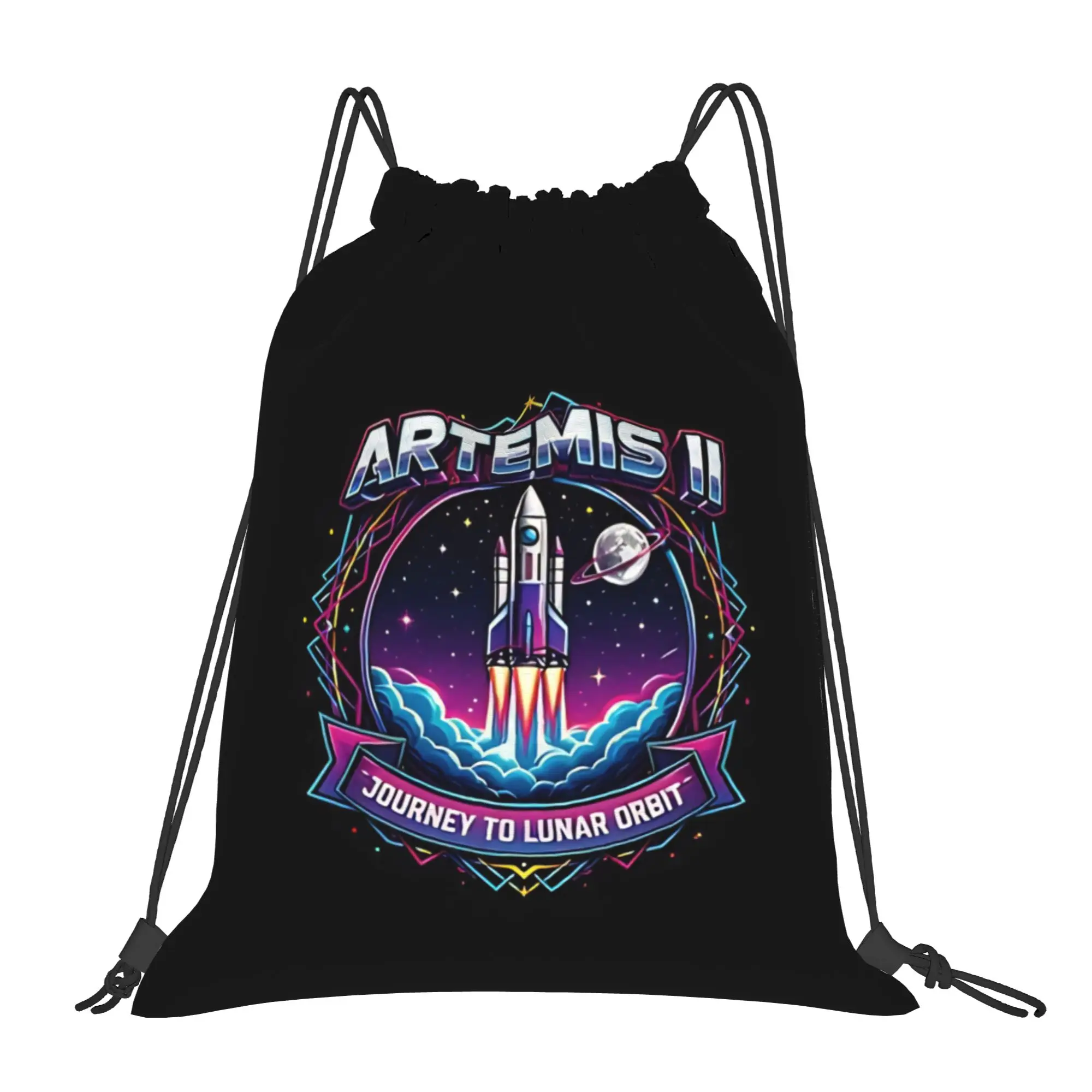 2026 Artemis II 26  Multi-function Pocket Men Women Storage Backpack Teenager Travel Bag Print Drawstring Bags