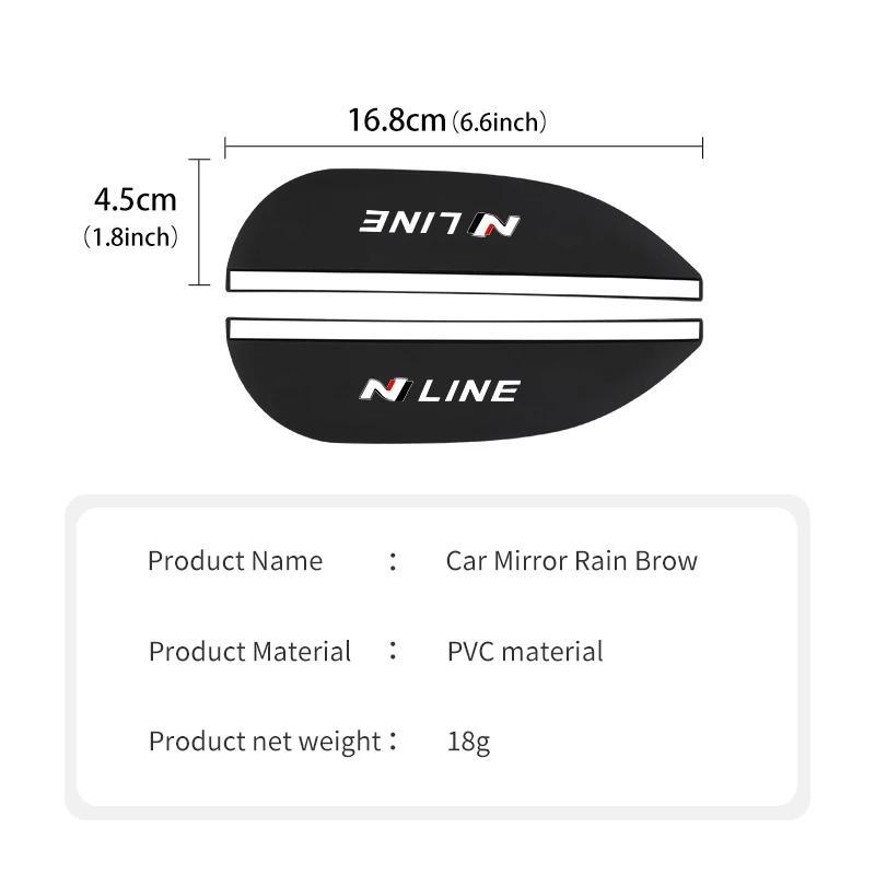Car Rearview Side Sticker Waterproof Durable Auto Accessories For Hyundai N Nline Tucson Kona Sonata Veloster i20 i30