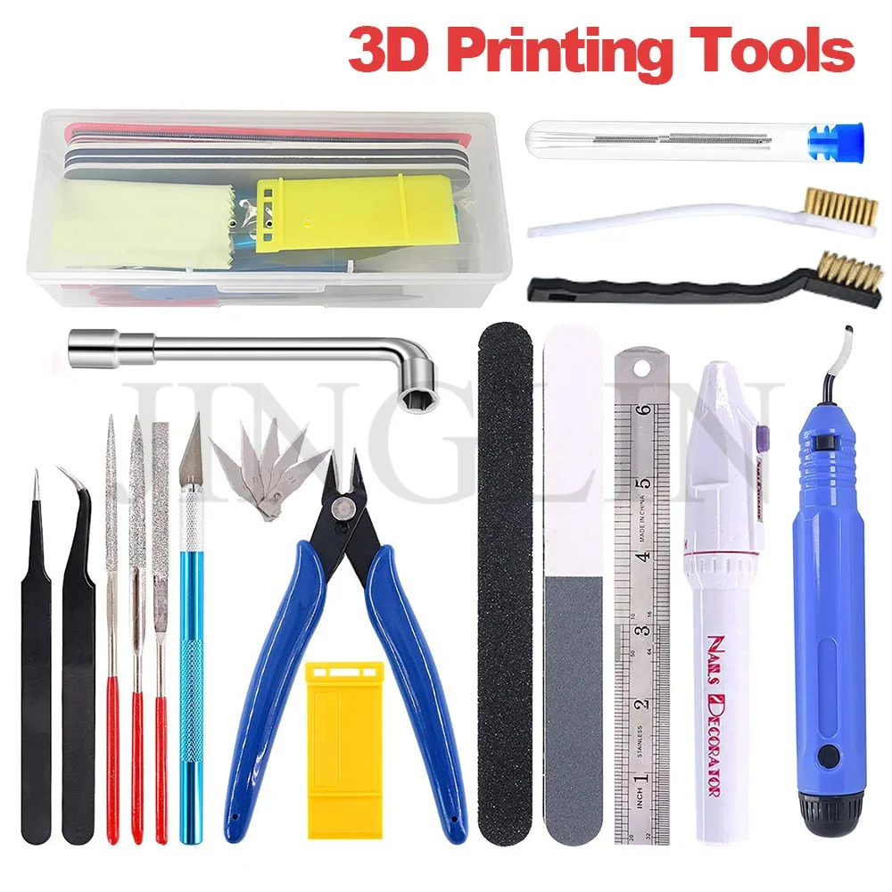 21/24pcs kit 3D Printer Tool Kit Trimming Knife Scraper Deburring Cutter Cleaning Needle DIY 3D Printing Tools+SLA Resin Special