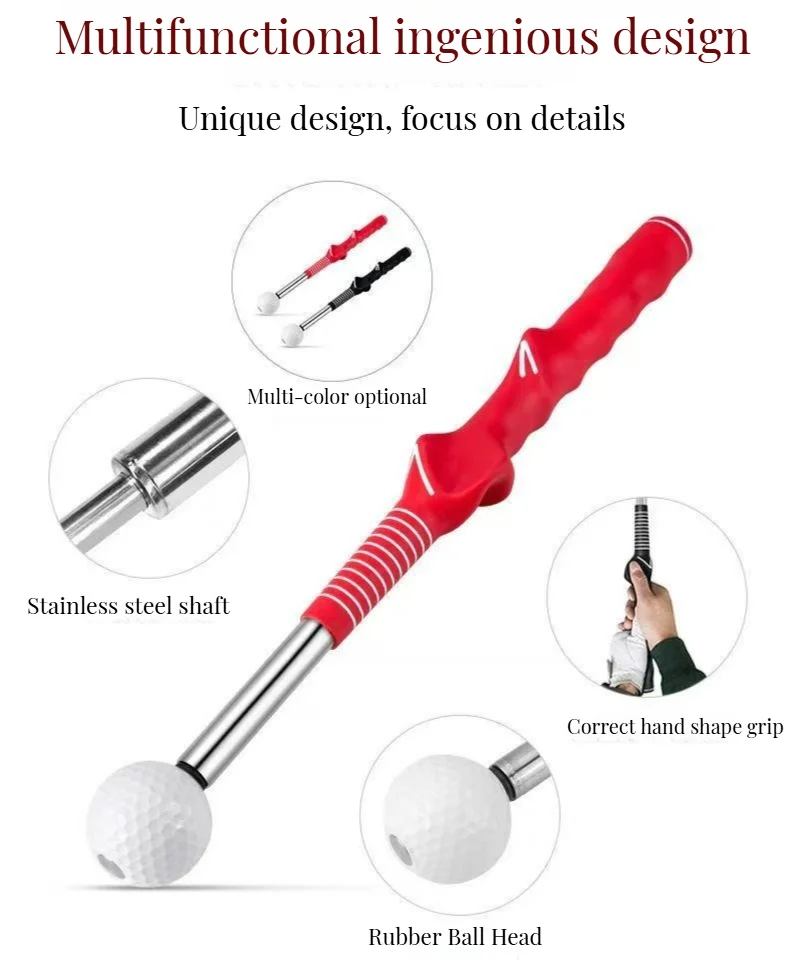 2025 Golf Swing Trainer Portable Indoor Outdoor - Adjustable Golf Practice Aid for Beginners & Pros