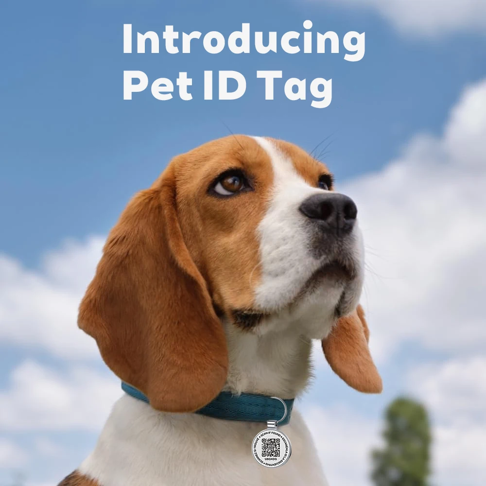 QR ID Pet Tag, Metal Dog Tag with QR Code