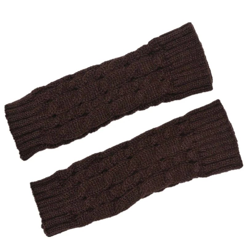 Acrylic Knitted Arm Warmer Winter Elastic Gloves Outdoor Commute Essential Y166