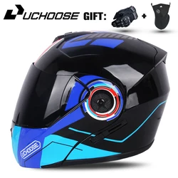 Uscegli casco protettivo Unisex certificazione DOT casco a sezione trasversale a doppia lente casco modulare di sicurezza Flip Helm con visiera