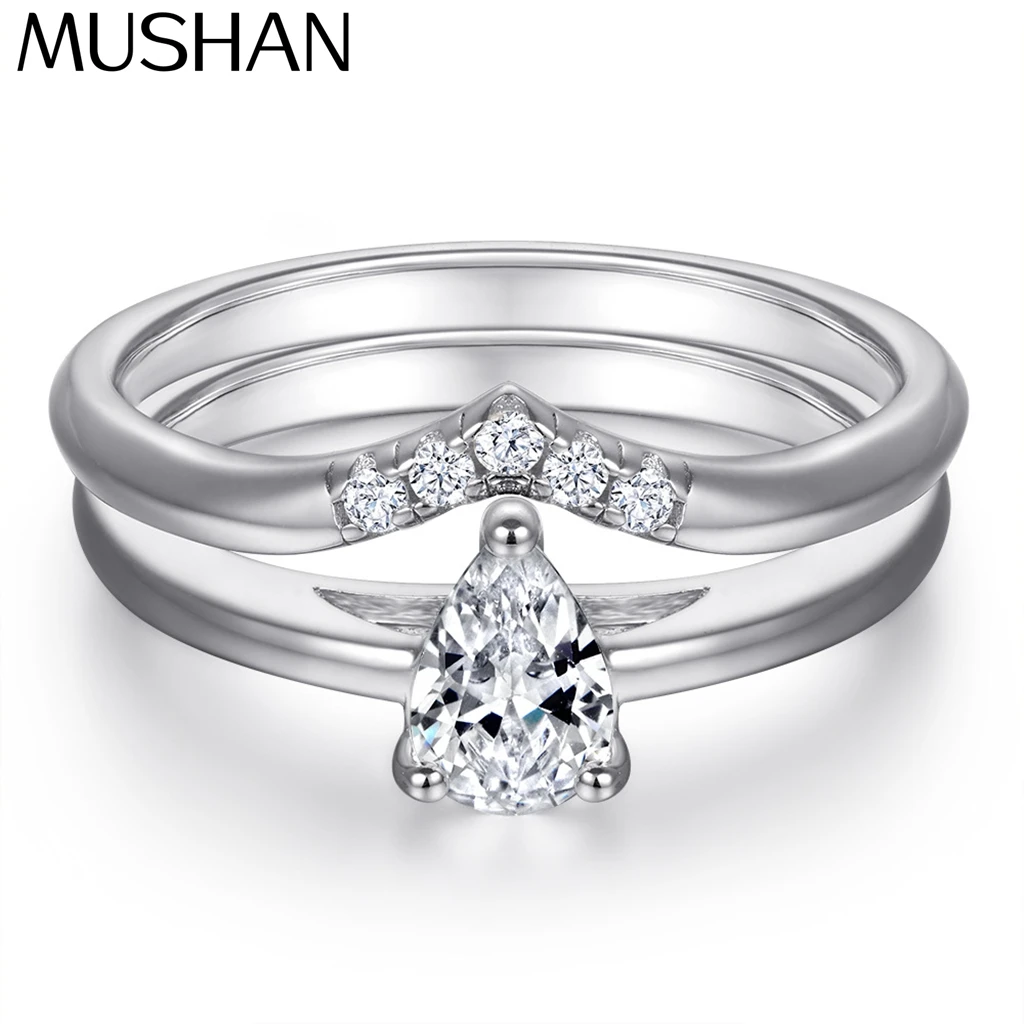 

MuShan Jewelry 925 Sterling Silver Elegant Engagement Ring 7A Cubic Zirconia Valentine Rings Bands Anniversary Women Gift
