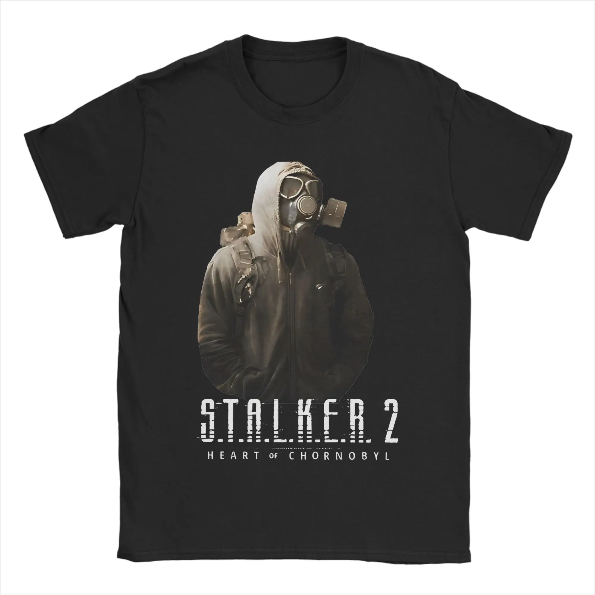 Retro Stalker 2 Gas Mask for dark T-Shirt Men's 100%Cotton Short Sleeve  O-neck Summer Top Tee