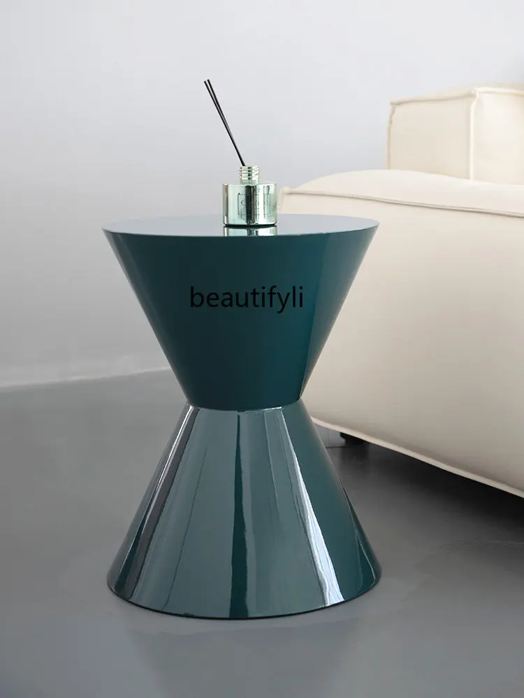 Geometric Funnel-Shaped round Side Table/Modern Minimalist Green Corner Table Coffee Table Living Room round Stool