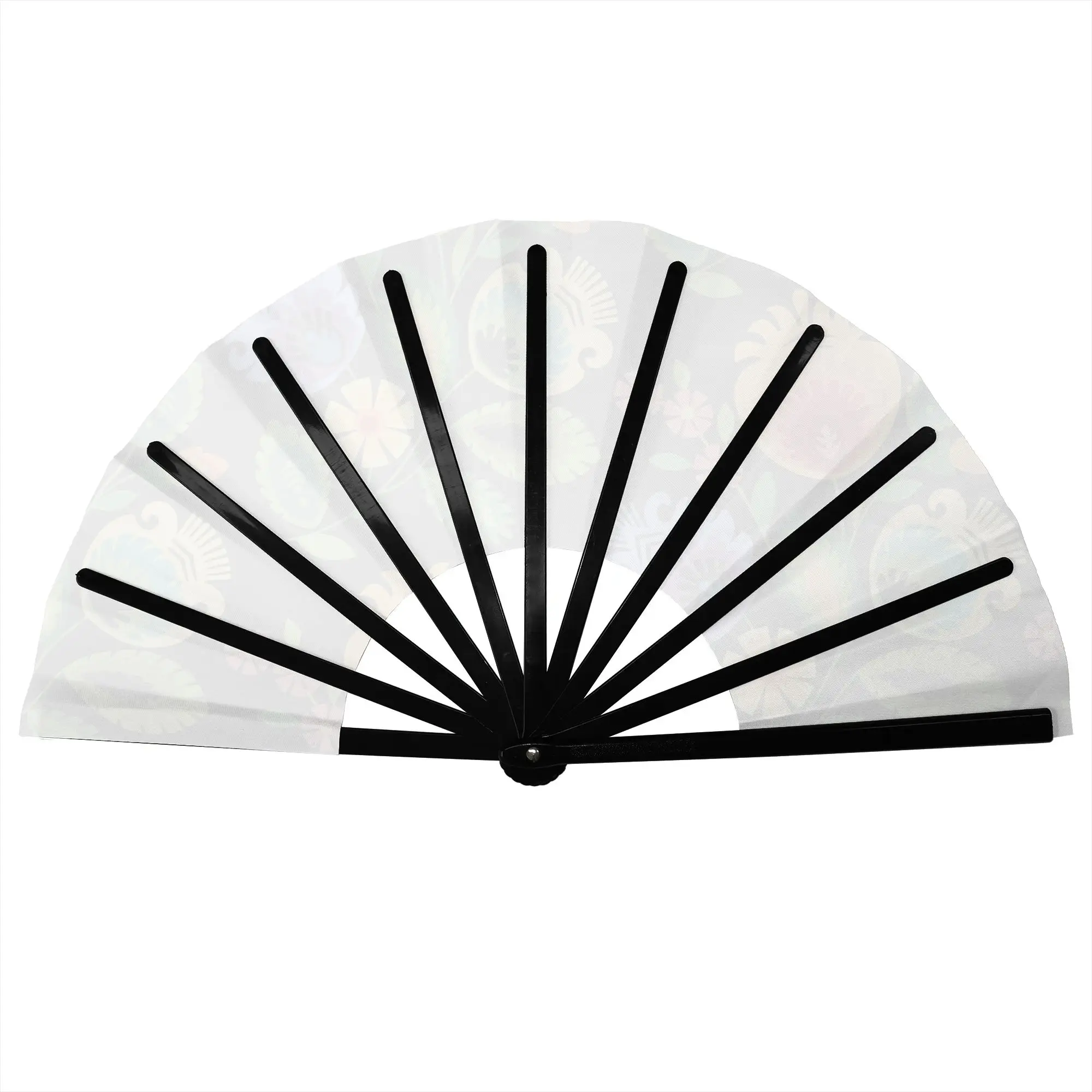 Polish Folk Flowers Yellow on Black Hand Fan Promotional Gift Party  Durable Folding Fans Novelty Bulk Pack Fan
