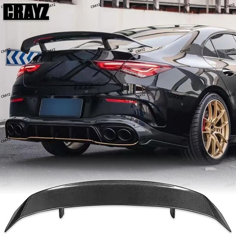 For Mercedes-Benz CLA CLS W117 C117 W118 C118 2013 - 2024 GT PK Model Real Carbon Fiber Rear Wing Spoiler