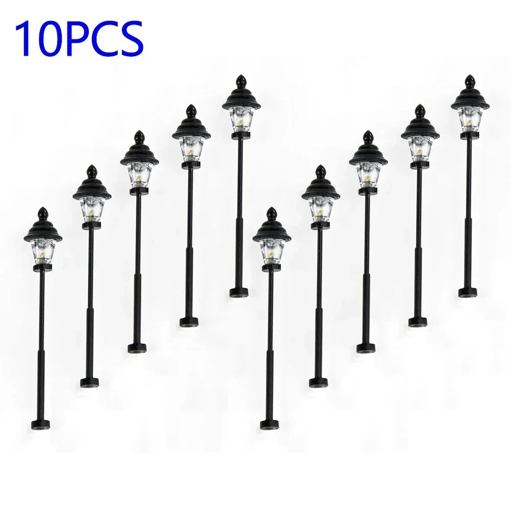 10pcs Model Miniature Street Lights Railroad Train Scenery Lamppost Lamps Street LED Lights 3V 20mA
