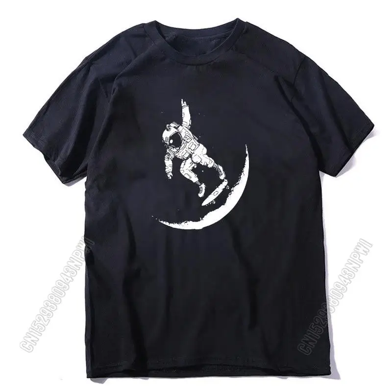 

Chic 100% Cotton Play On Popular Moon Print Crew Neck Graphic Design Designs Men T-Shirt Casual Summer Loose Male T Shirt