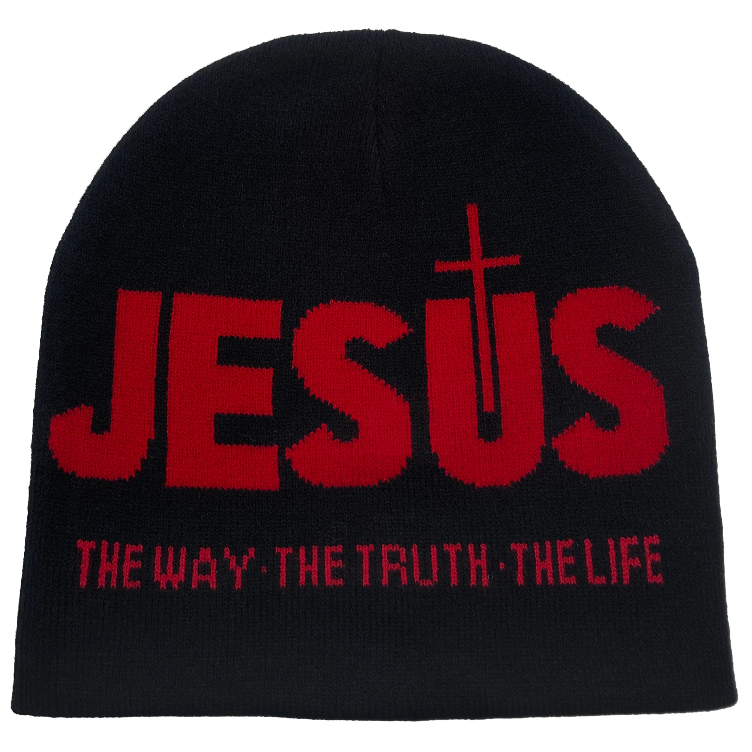 Jacquard Alphabet JESUS Strickmütze Herbst/Winter Outdoor Thermomütze Unisex Pullover Mütze – Detail 7
