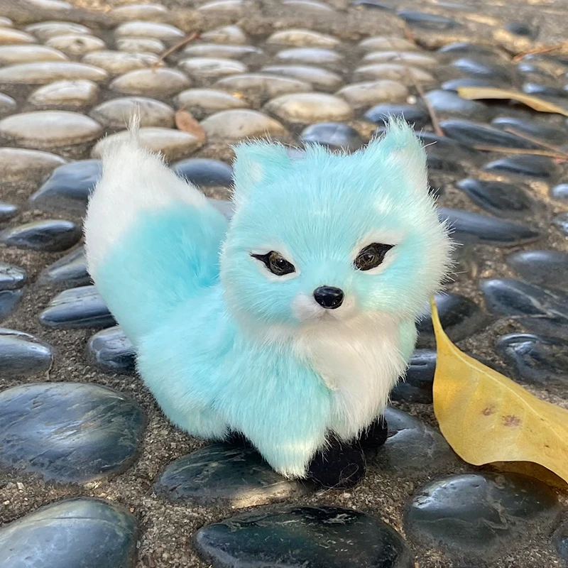 Gesimuleerde dierenknuffel Kleurrijke vos Nieuwjaar Kerstcadeau Schattige pop Huisdierpop Desktopdecoratie