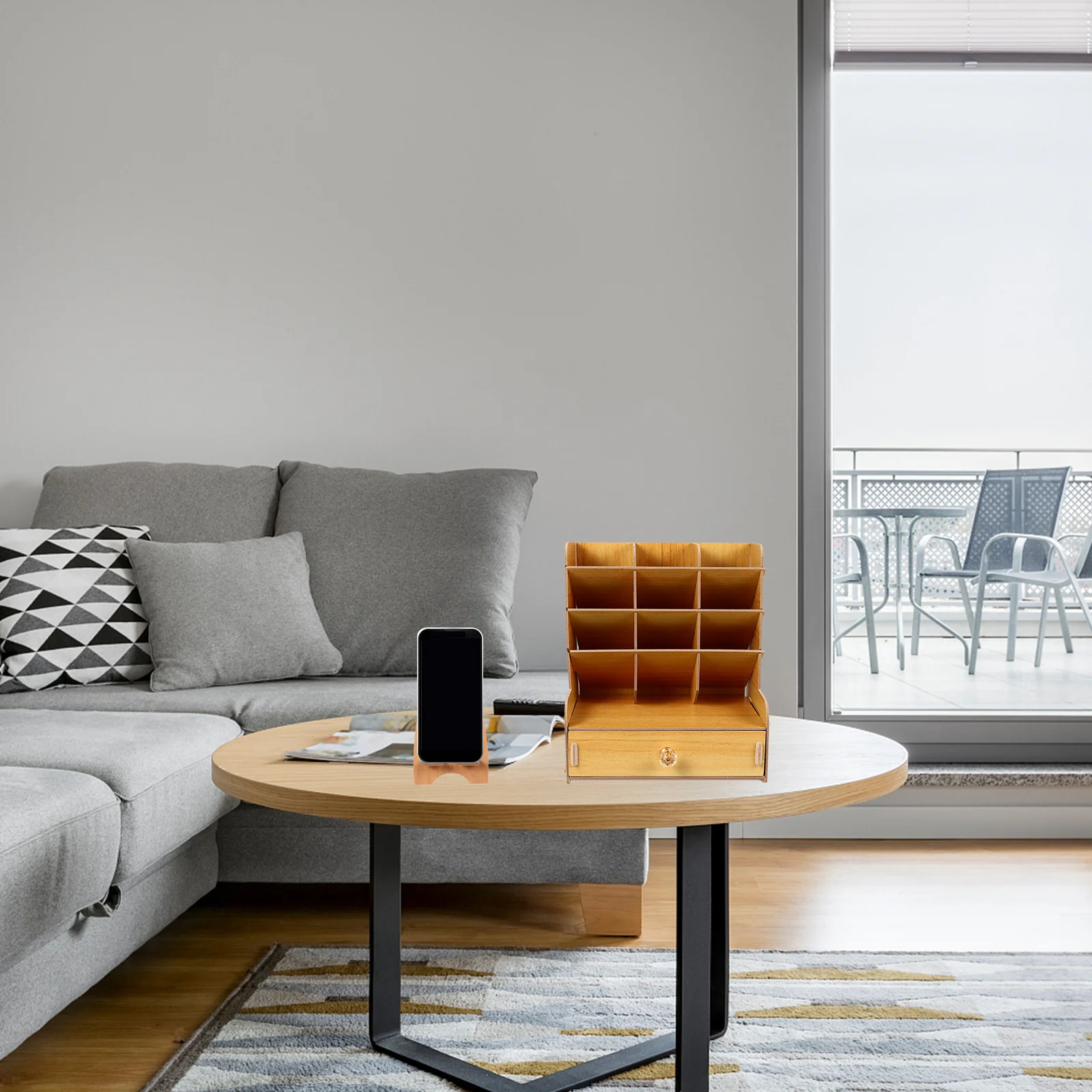 

1Set Wooden Pen Container Multifunctional Desk Organizer Tilted Design for Pens Pencils Cosmetics Structure