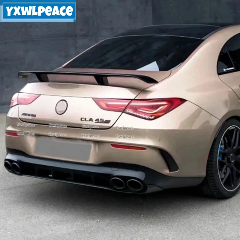 GT Style ABS Glossy Black Rear Trunk Lip Spoiler For Mercedes Benz W118 C118 CLA35 CLA180 200 250 CLA45 AMG Line 2019-2023