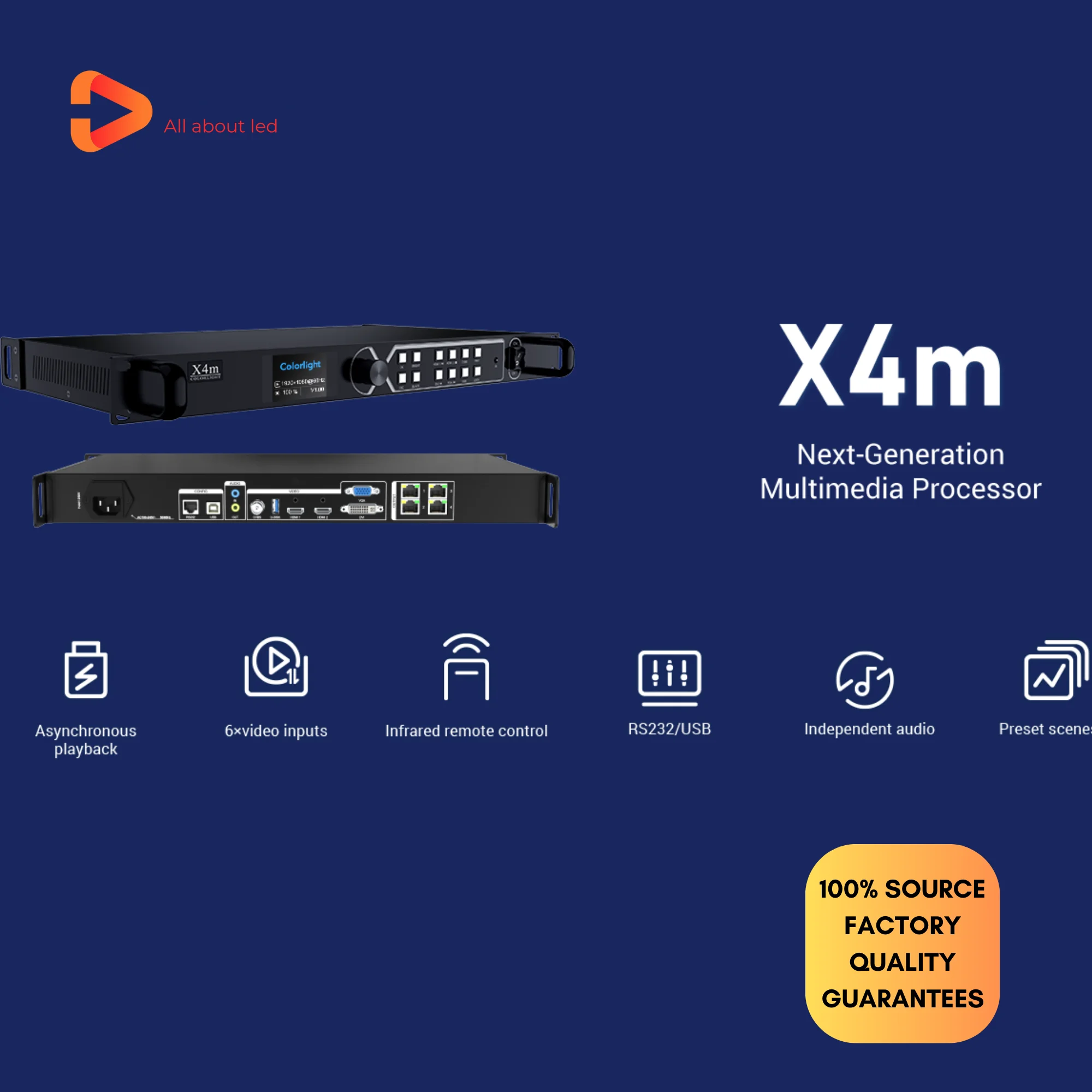 

Colorlight X4M New Video Processor led processor professional controller load 2.6million 4 Port USB playback