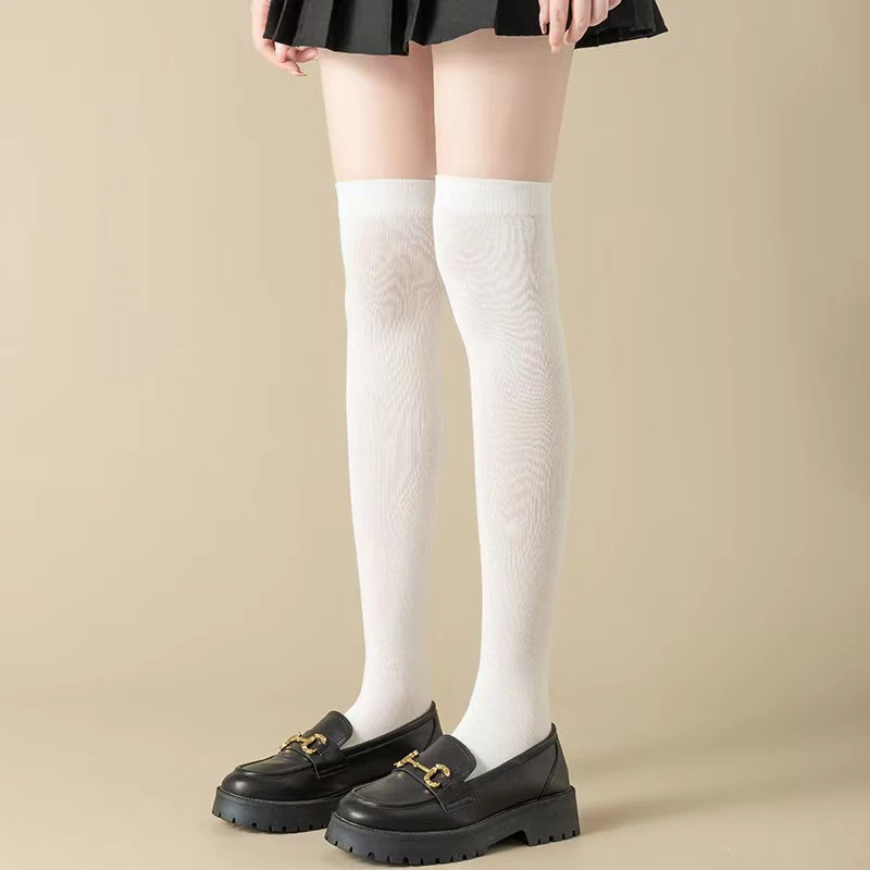 1/3 Paar Damen-Sommer-Kniestrümpfe, einfarbig, leicht, atmungsaktiv, weich, bequem, modisch, JK-Stil, lässige Socken – Detail 5