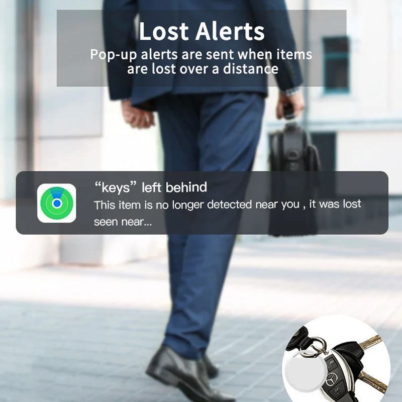 جهاز تتبع بلوتوث صغير بنظام تحديد المواقع لـ Apple Find My Anti-Lose Reminder إنذار الصوت العلامة الذكية مفتاح مكتشف محفظة الكلب محدد موقع الأمتعة