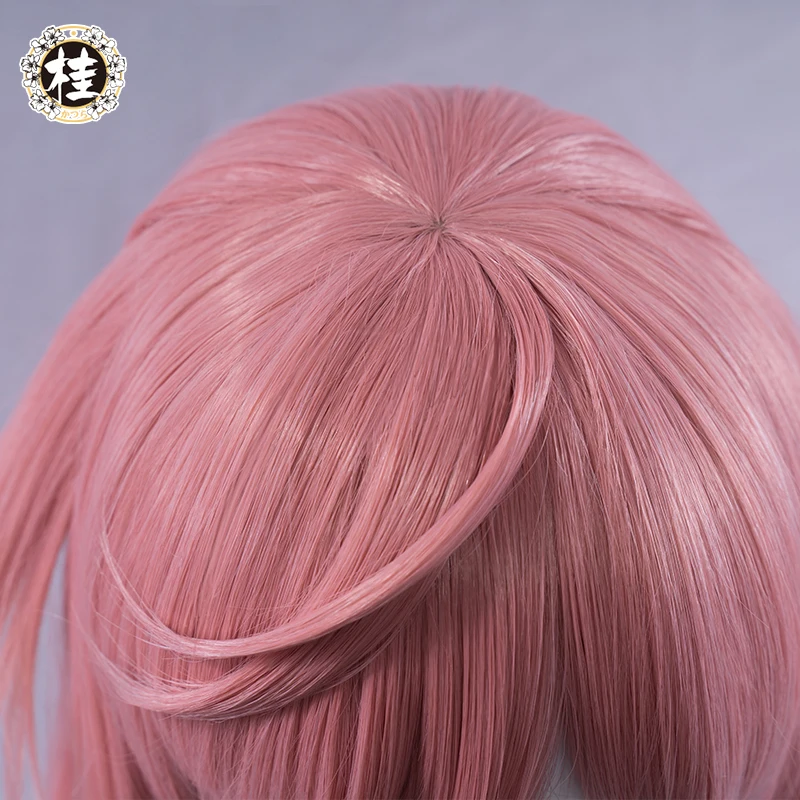 UWOWO Yanfei Cosplay Wig Game Genshin Impact Yan Fei Cosplay Long Hair Salmon Pink White Gradient 70cm Halloween Wigs