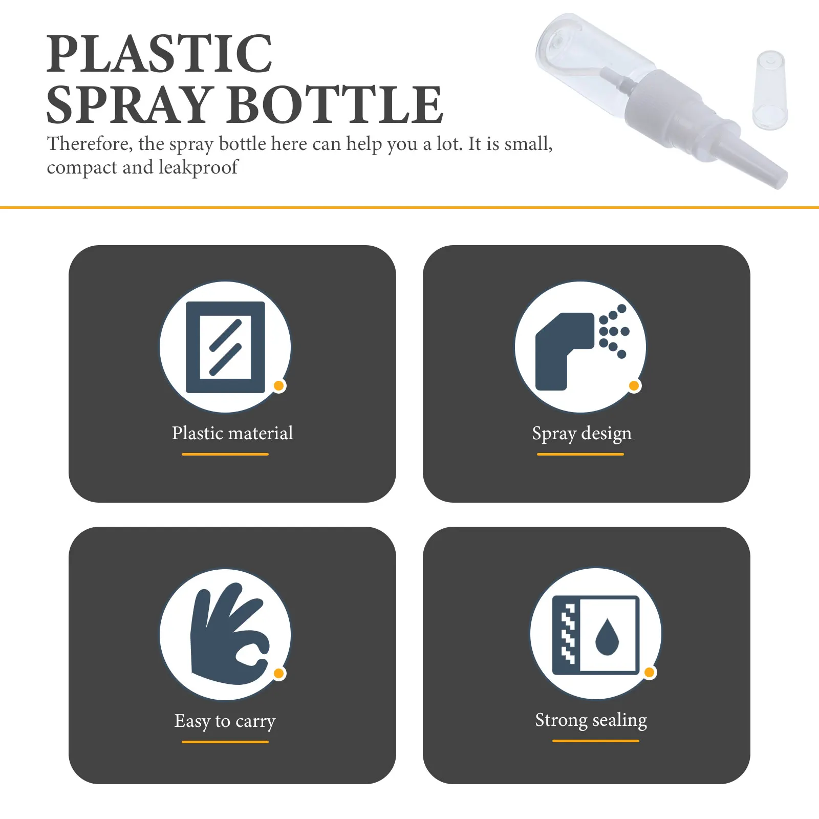 

Nasal Spray Bottle Mini Fine Mist Small Plastic Travel Bottles Portable Leakproof Reusable Transparent Suitable For Outdoor