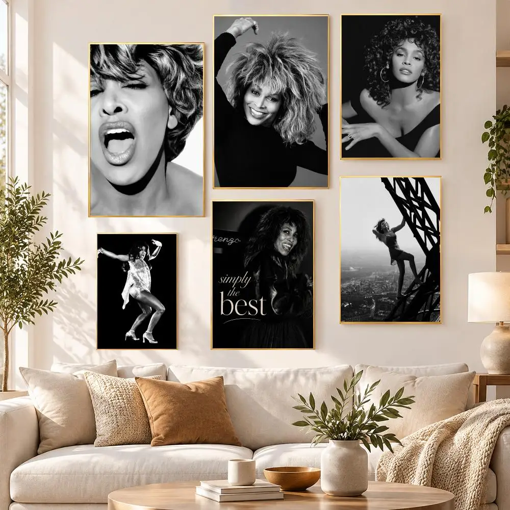 Music Rock Queen Tina Turner Poster HD Waterproof PP Self Adhesive Aesthetic Bedroom Dorm Gaming Room Home Decor Gift