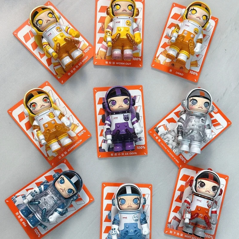 

Genuine Popmart Mega Space Molly 100% X Emoji Blind Box Cute Doll Trendy Toy Desktop Ornament Model Garage Kit Lovely Gift