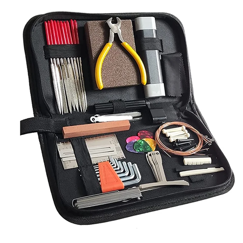 

ABJX New 67PCS Guitar Tool Kit For Set Up,Intonation Adjustment And Repair, Guitar Maintenance Kit For Guitar Bass And Ukulele