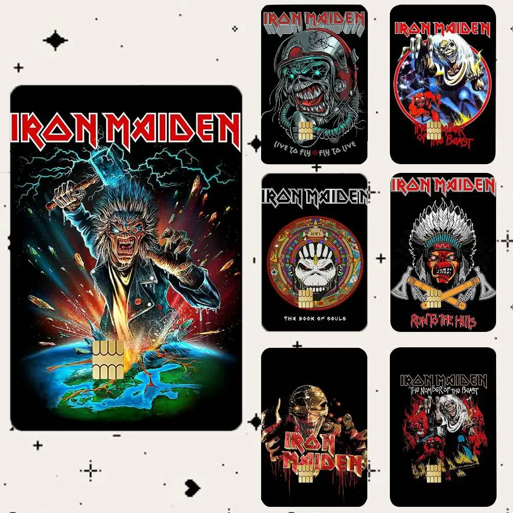 

Band I-Iron horror M-Maiden HD Waterproof Card Skins Protective Stickers for Credit Bank Game Cards