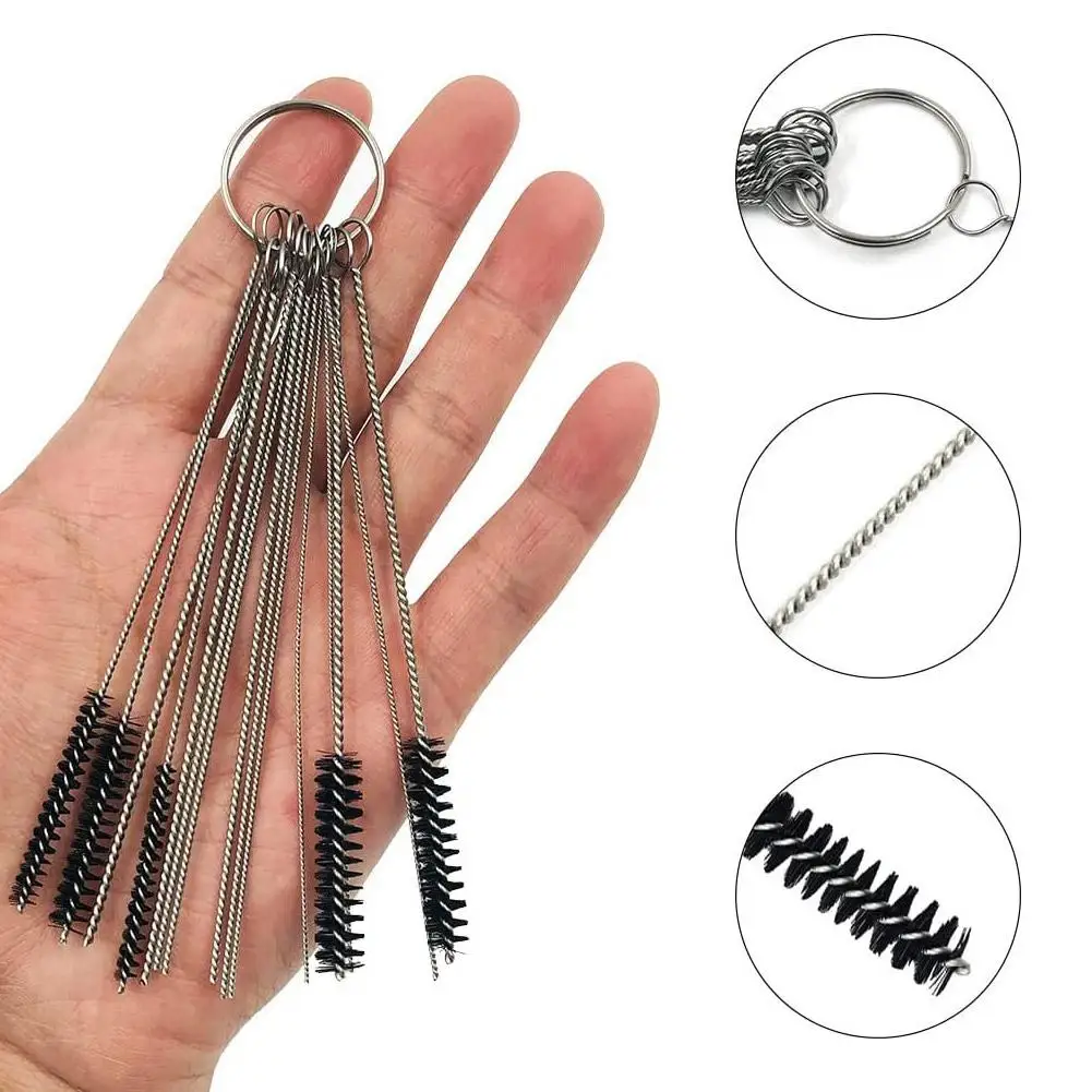 Carburetor Cleaning Tool Carbon Dirt Jet Remove Brushes Needles for Car Motorcycle Moped Scooter ATV Carb Jets Wire Cleaner Kits