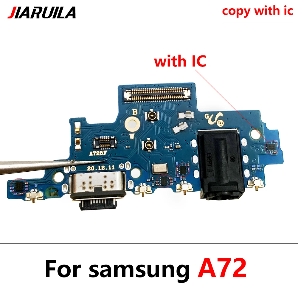 10 Pcs USB Connector Board Charging Port Flex Cable For Samsung A72 Mobile Phone Repair Parts placa de carga