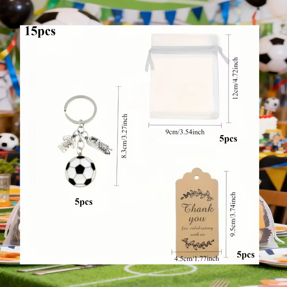 15 Stück/5 Sets Fußballspieler-Schlüsselanhänger, geeignet als Geschenke für Festivalpartys, Abschlussfeiern, Halloween und Weihnachten – Detail 6