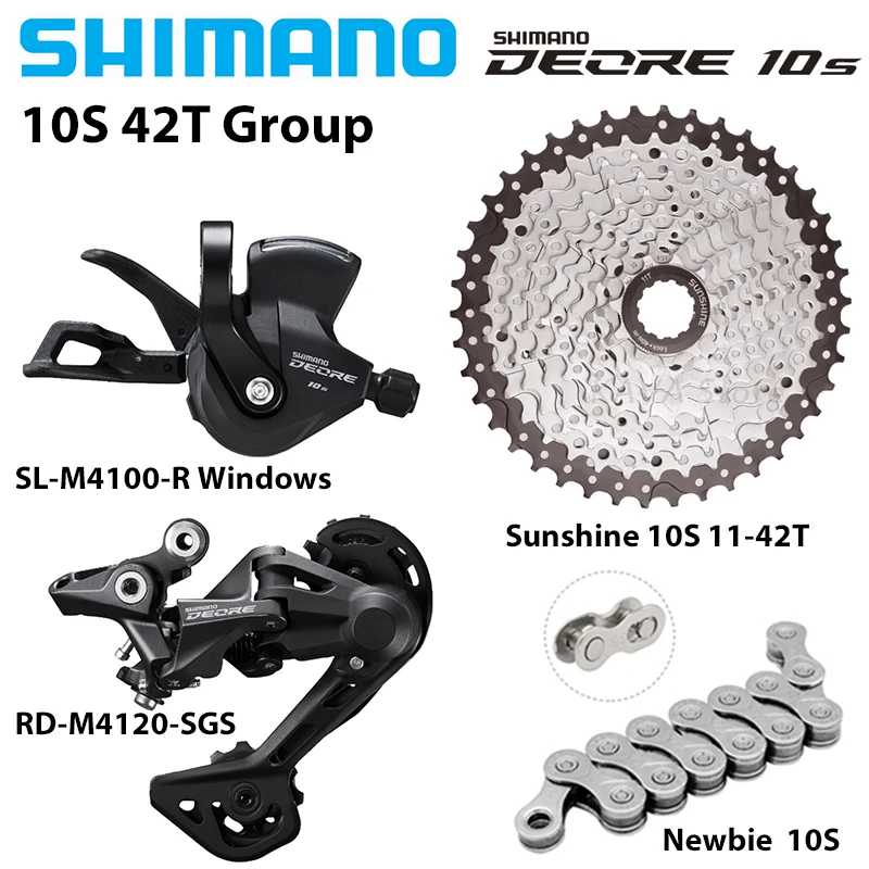 Shimano Deore m4100 1x10S groepset derailleur RD-M4120 10-speed schakelhendel Sunshine cassette 36T 40T 42T 46T 50T beginnersketting