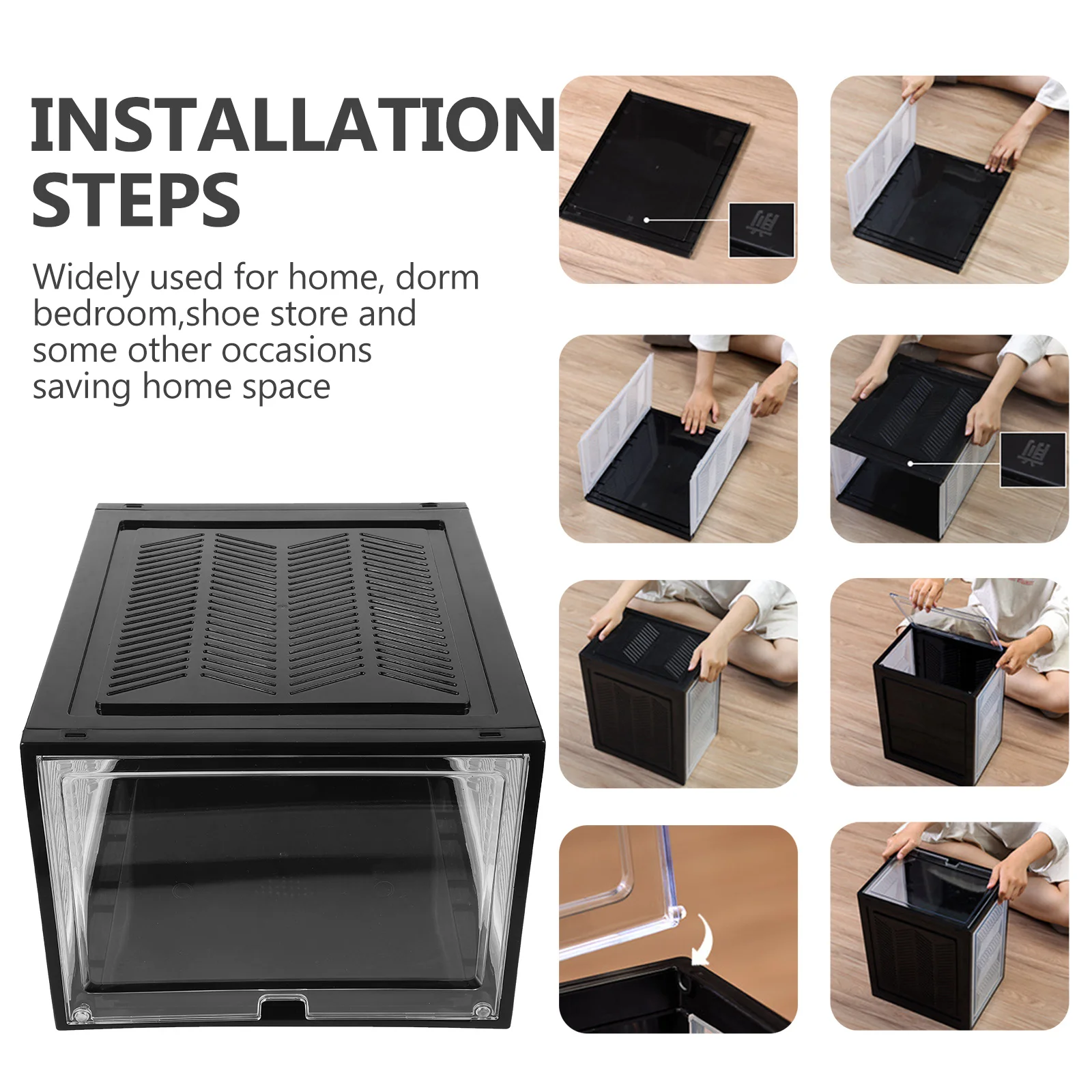 

2Pcs Thickened Flip Lid Shoe Storage Boxes Stackable Organizer for Home Shoe Display and Storage Box for Shoes