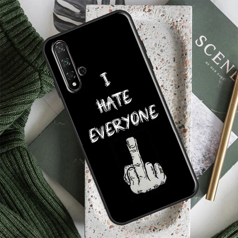 Cartoon Middle Finger For Huawei Nova 12i 11i 8i 12s 9 10 SE Y91 Y90 Y60 Y70 Y72 Y61 P20 P30 P40 Lite P60 Pro Case