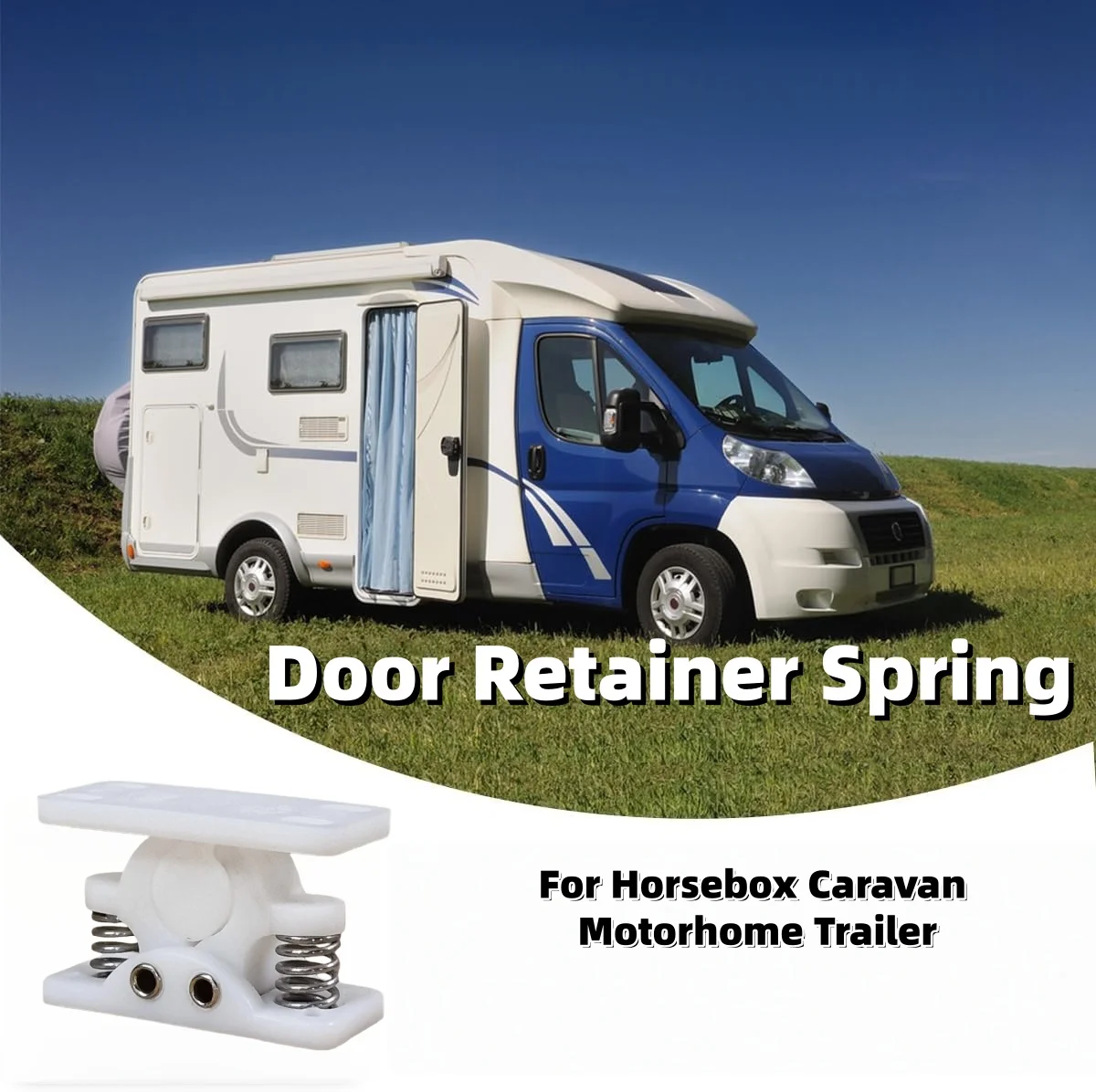 

Universal Door Stop RV Door Retainer Spring Loaded Hold Back For Horsebox Caravan Motorhome Trailer