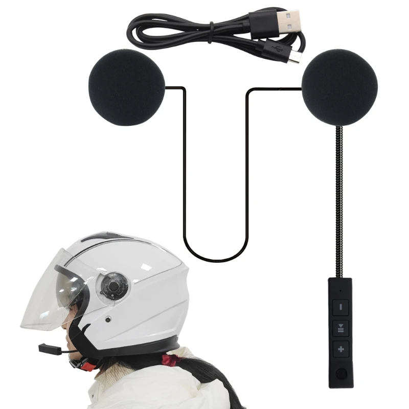 

Upgraded Motorcycle Blue tooth 4.1 Headphones Outdoor Helmets Earphone Stereo-Music & Voice Microphone with Soft Cable