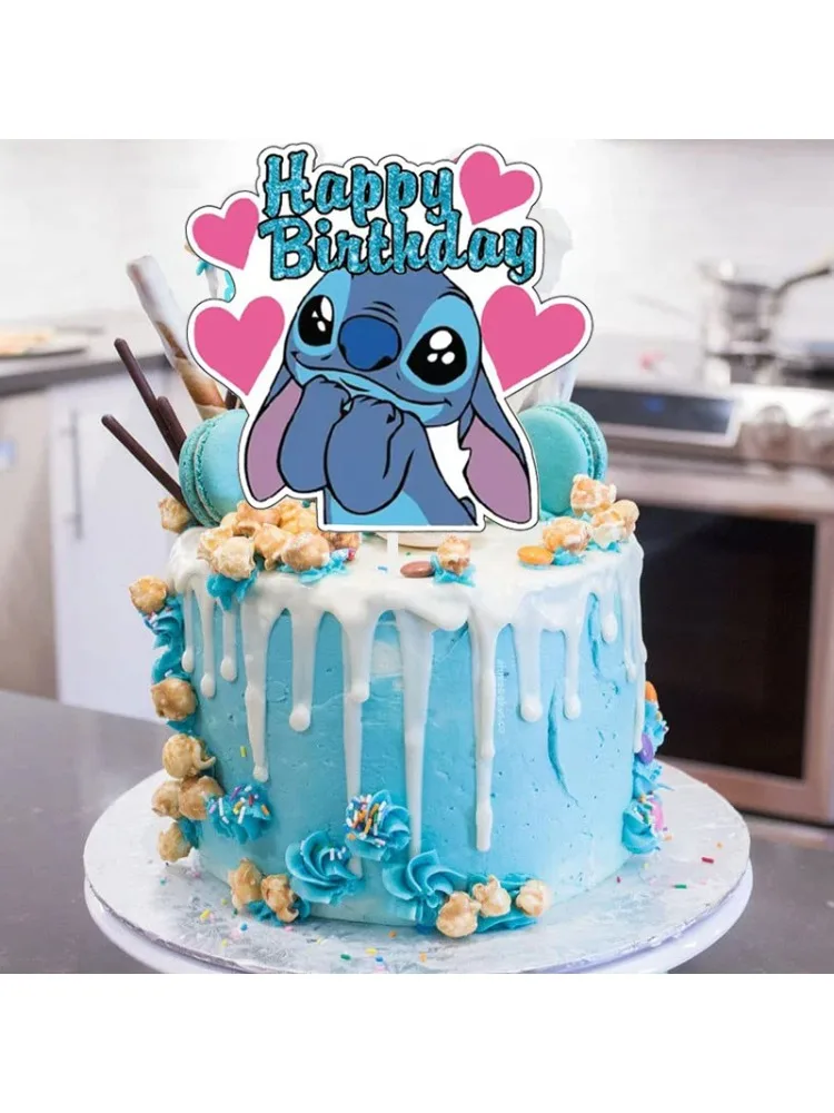 Collection Kawaii Lilo & Stitch 12 pièces : décorations pour gâteaux d'anniversaire, décorations de fête – Anniversaire d'enfants, fournitures pour baby shower