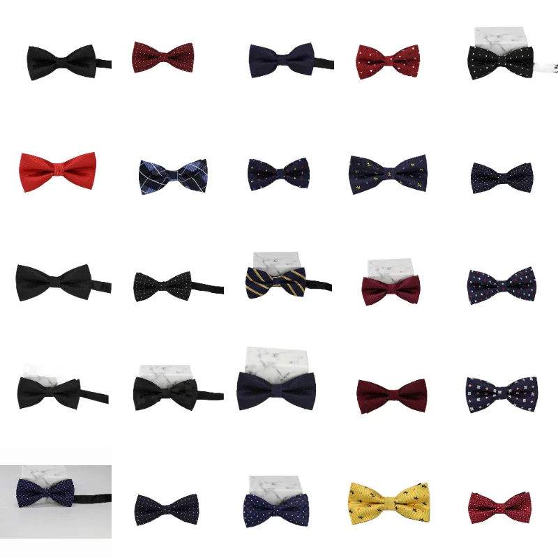 Striped Jacquard Bowtie Mens Butterfly Bowknot Bow Tie school Festive Christmas Clip-on Women Fancy MJ93