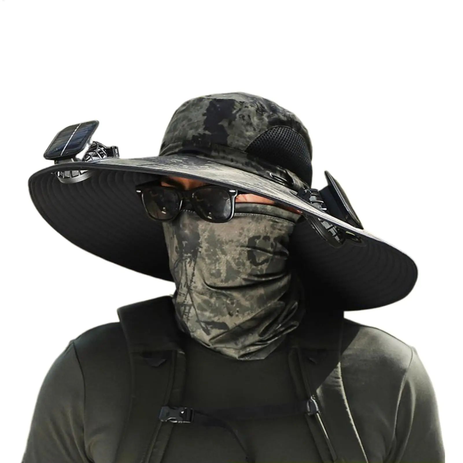 Fan Hat UV Protection Outdoor Fishing Hat With Solar Fan Rechargeable Breathable Visor Cooling UV Protection Fishing Accessories