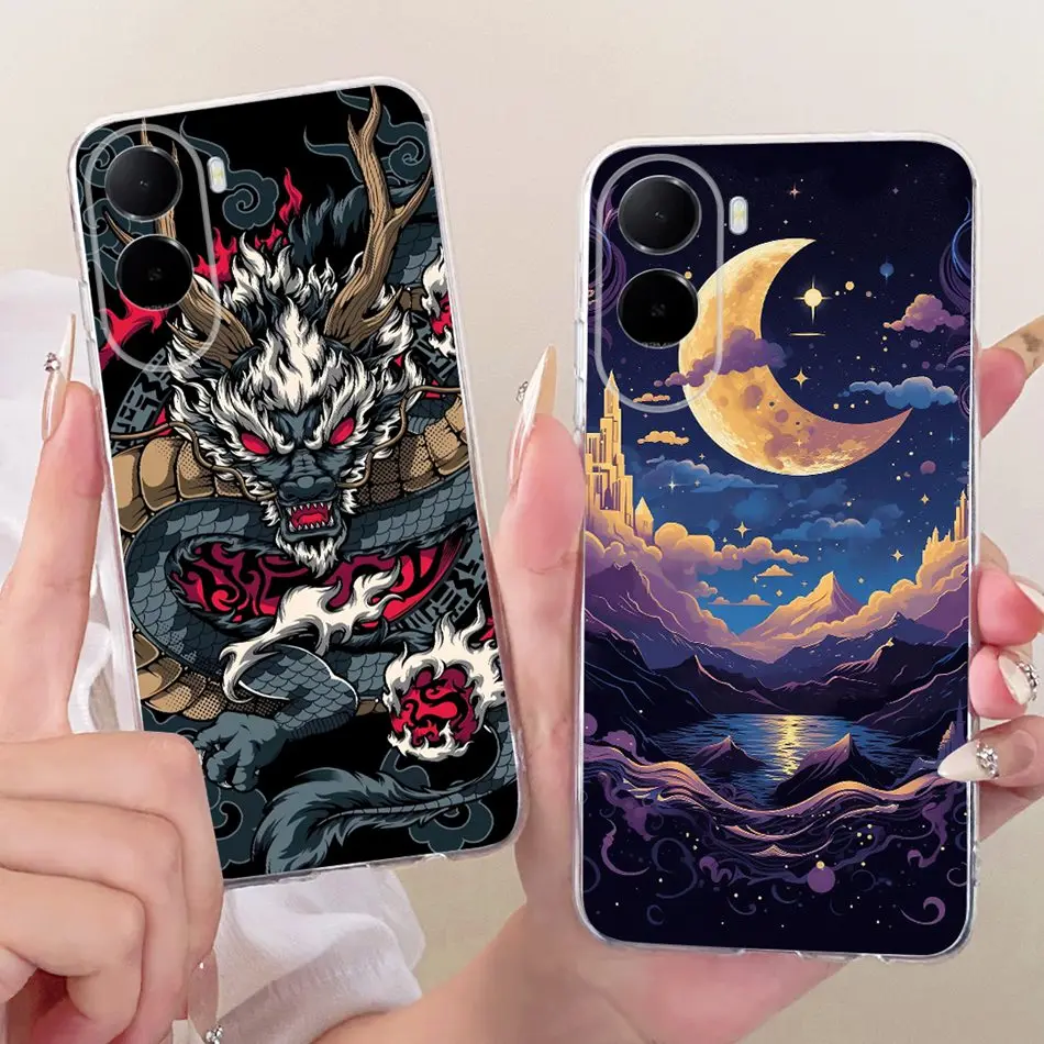 Funda de teléfono con diseño de dragón y tigre para Xiaomi Redmi A6 4G Poco C9e, fundas de silicona suave TPU para Redmi A6 PocoC9e 4G