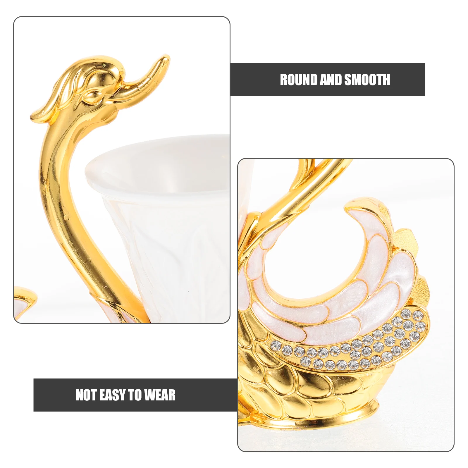 

Elegant Coffee Spoon Holder Kitchen Utensils Dessert Spoons Set Household Fruit Spoon Organizer Metal Swan Shaped Cutlery Stand
