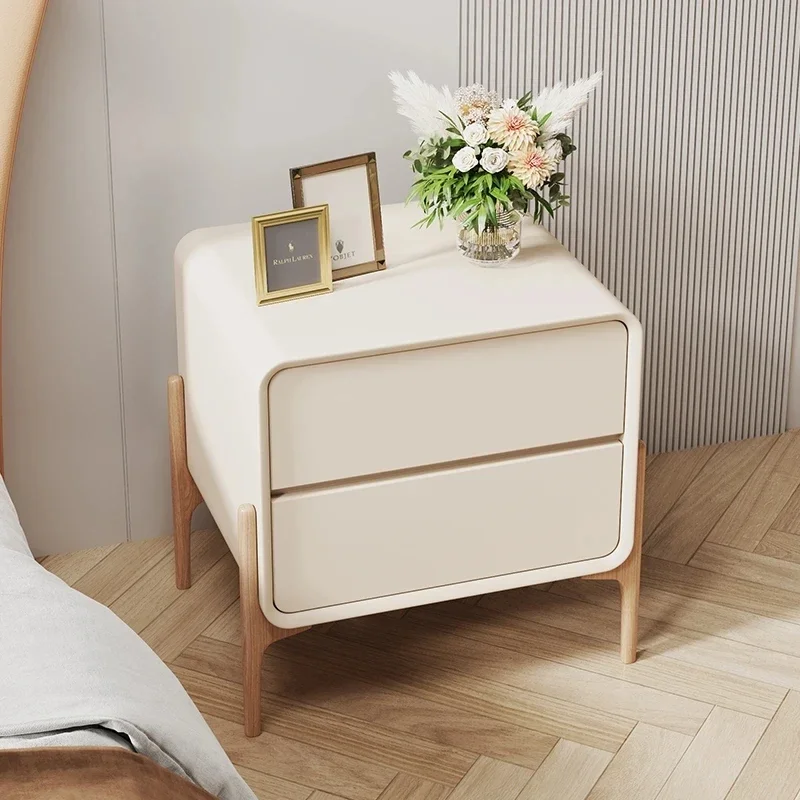 

Wood Unique Nightstand Modern Minimalist Bedroom Home Luxury Bedside Table Drawers Storage Mesa De Noche Furniture For Bedroom