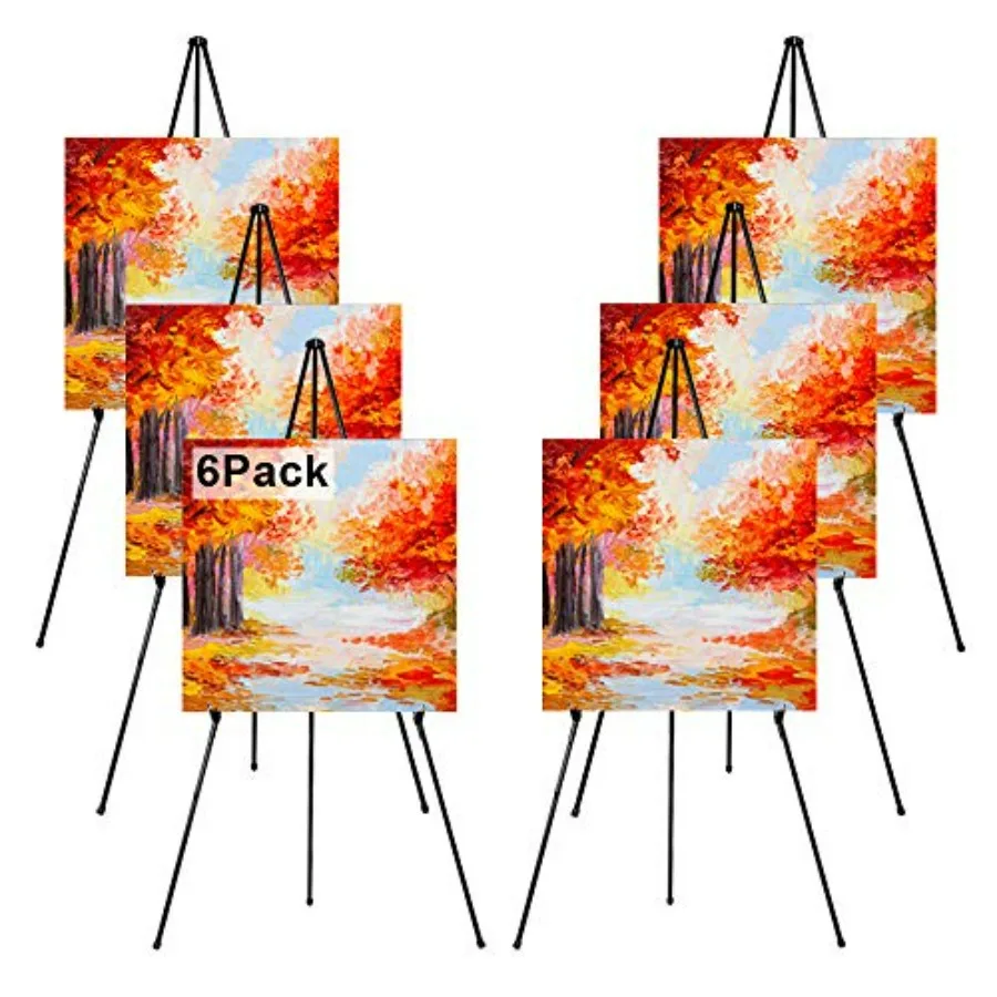 

63 Folding Easel Stand for Display Adjustable Floor Poster Easel with Telescoping Black Metal Frame Holds 5lbs Ideal for Arts P