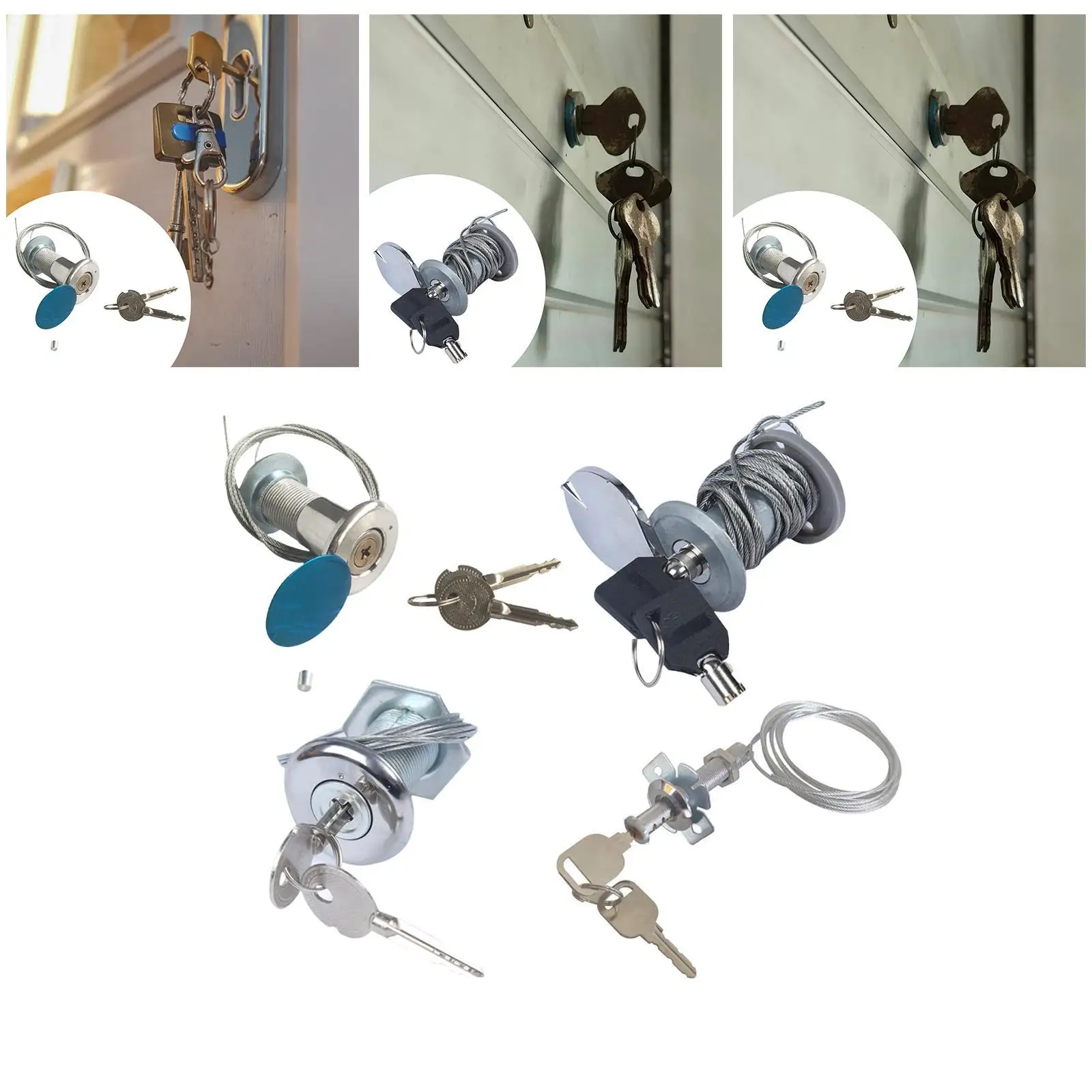 Serratura di emergenza per porta del garage di lusso Manuale di facile accesso in lega di zinco ad alte prestazioni con serratura a cavo in acciaio Sostituisce con chiavi