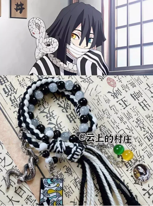 Anime Rengoku Kyoujurou Tomioka Giyuu Kanroji Mitsuri Cosplay Popular Characters Friendship Braided Charm Bracelet Fans Gifts