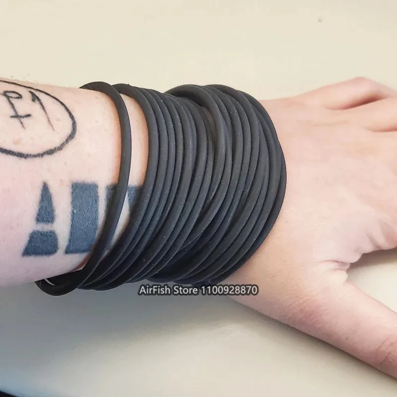 10pcs Black Silicone Punk Rock Wristbands